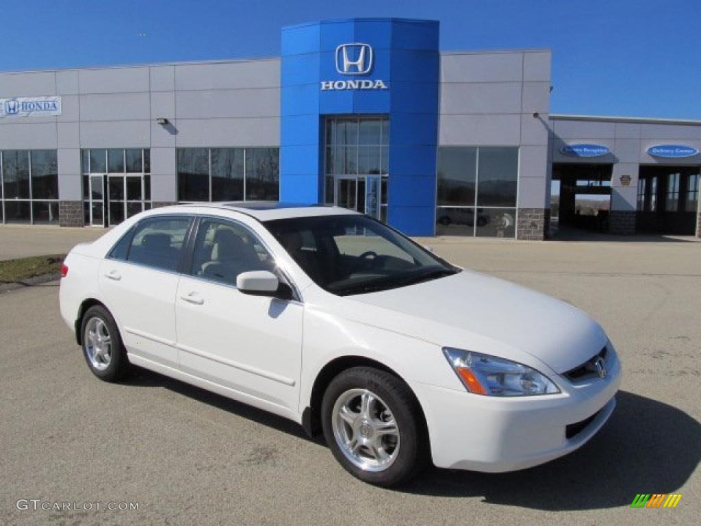 2003 Accord EX V6 Sedan - Taffeta White / Ivory photo #5