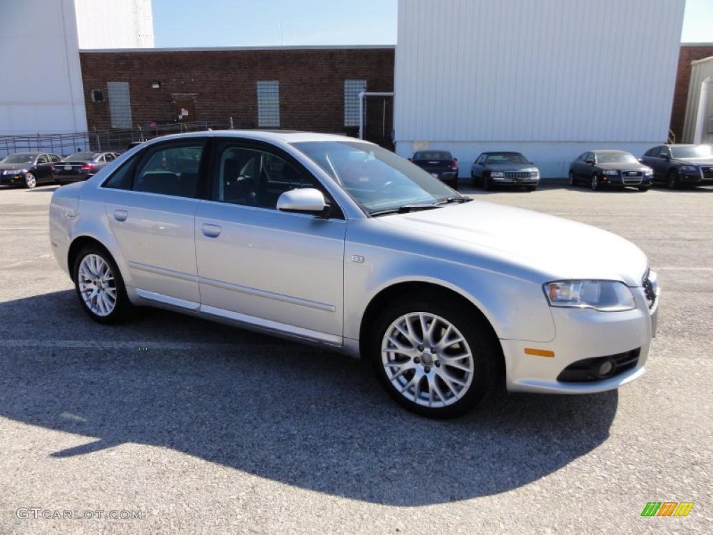 2008 A4 2.0T quattro S-Line Sedan - Light Silver Metallic / Black photo #6