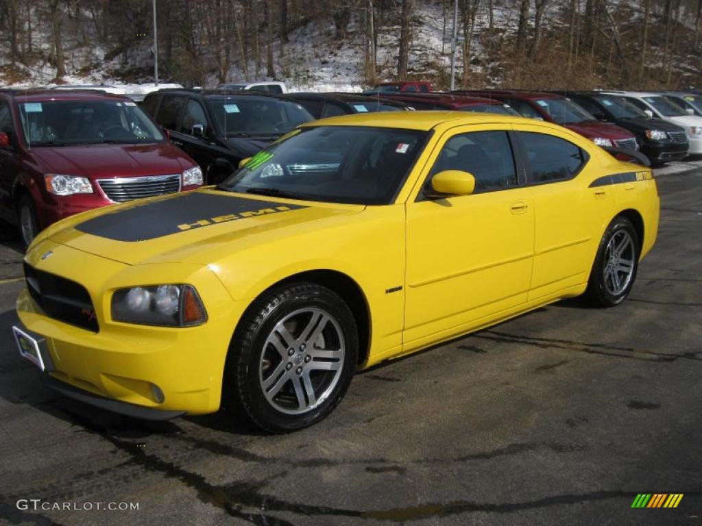 2006 Charger R/T Daytona - Top Banana Yellow / Dark Slate Gray/Light Graystone photo #1