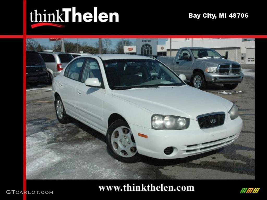 2002 Elantra GLS Sedan - Nordic White / Beige photo #1