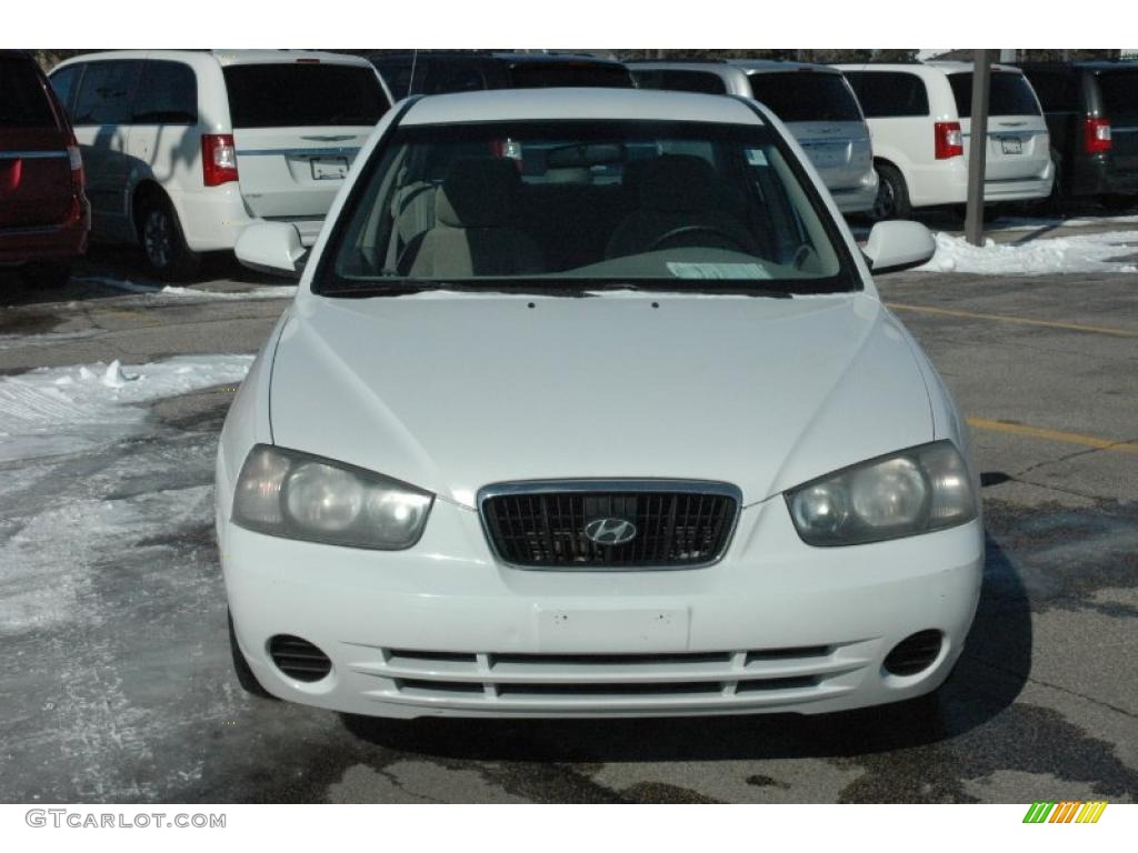 2002 Elantra GLS Sedan - Nordic White / Beige photo #2