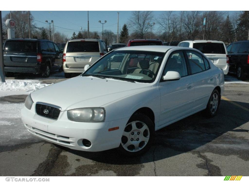 2002 Elantra GLS Sedan - Nordic White / Beige photo #3