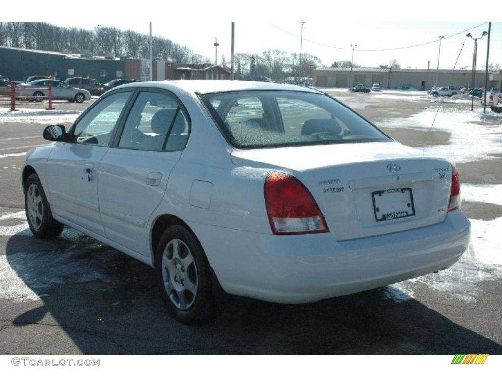 2002 Elantra GLS Sedan - Nordic White / Beige photo #4