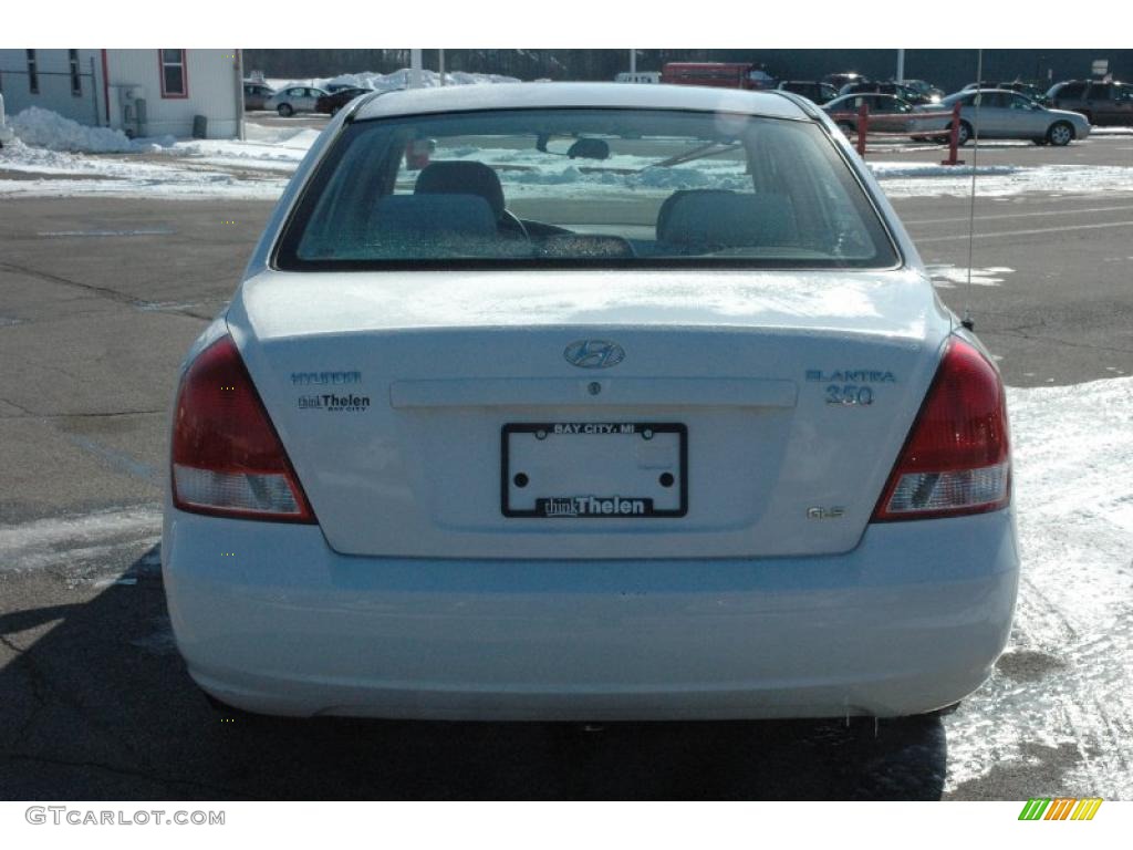 2002 Elantra GLS Sedan - Nordic White / Beige photo #5