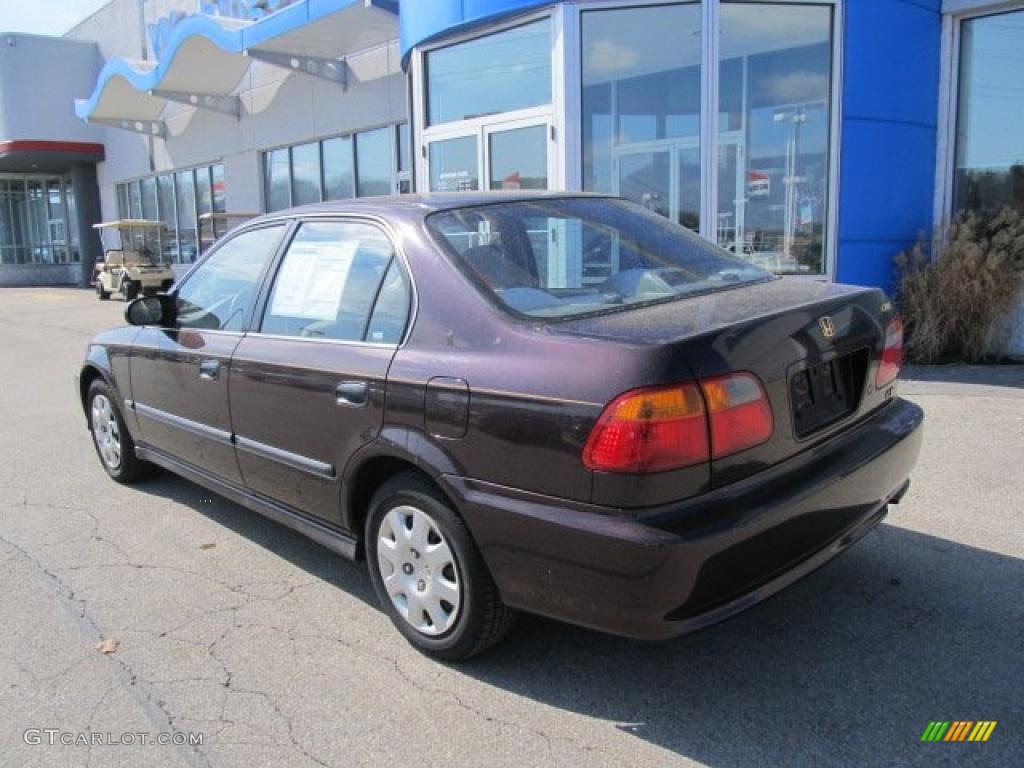 2000 Civic LX Sedan - Vintage Plum / Beige photo #5