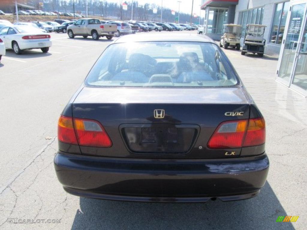2000 Civic LX Sedan - Vintage Plum / Beige photo #6