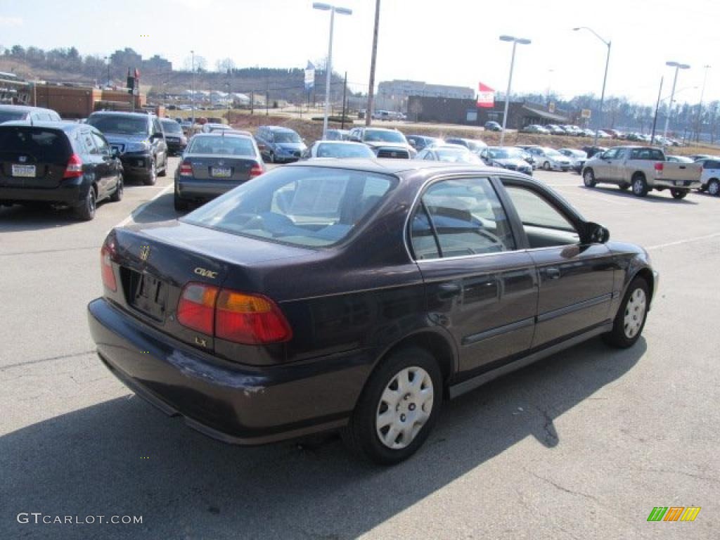 2000 Civic LX Sedan - Vintage Plum / Beige photo #7