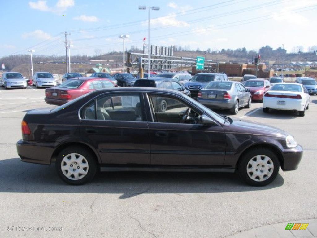 2000 Civic LX Sedan - Vintage Plum / Beige photo #8