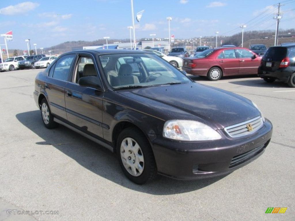2000 Civic LX Sedan - Vintage Plum / Beige photo #9