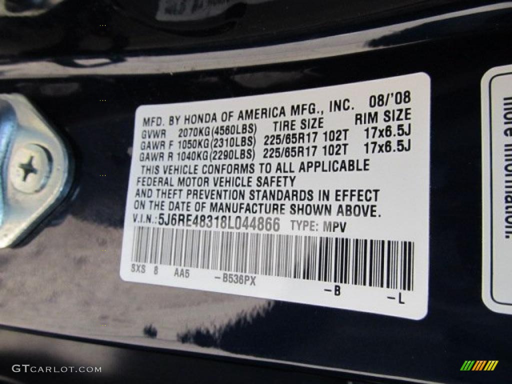 2008 CR-V LX 4WD - Royal Blue Pearl / Gray photo #19