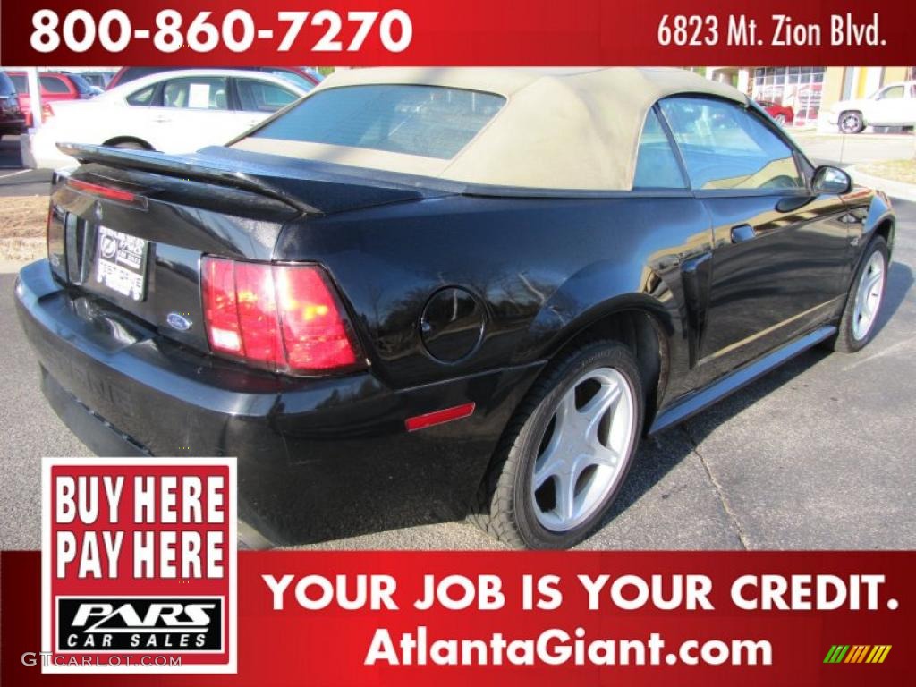 2000 Mustang GT Convertible - Black / Medium Parchment photo #3