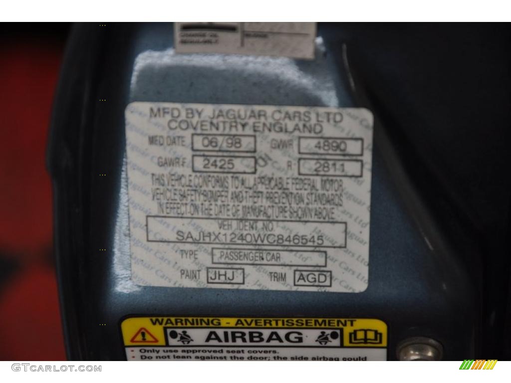 1998 XJ Color Code JHJ for Mistral Pearl Photo #46170083