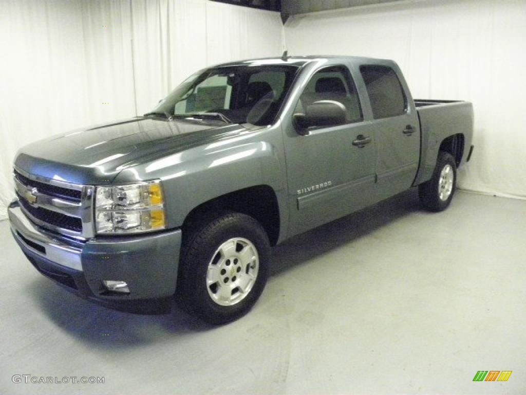 2011 Silverado 1500 LT Crew Cab - Blue Granite Metallic / Ebony photo #3