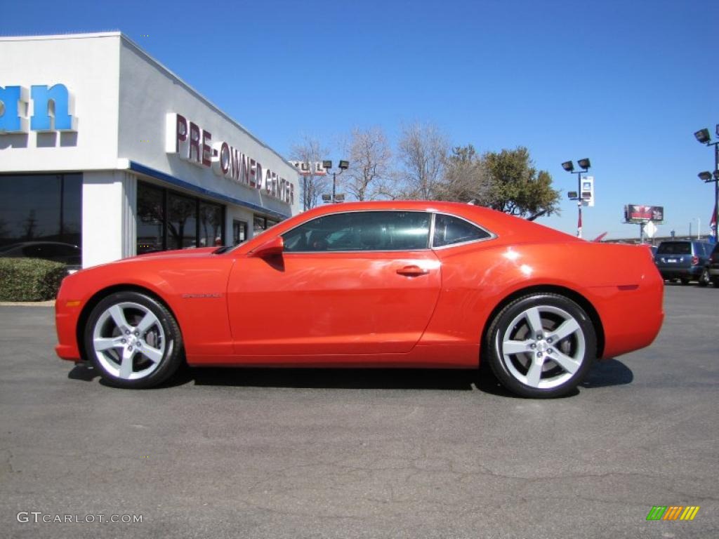 Inferno Orange Metallic 2010 Chevrolet Camaro SS Coupe Exterior Photo #46173503