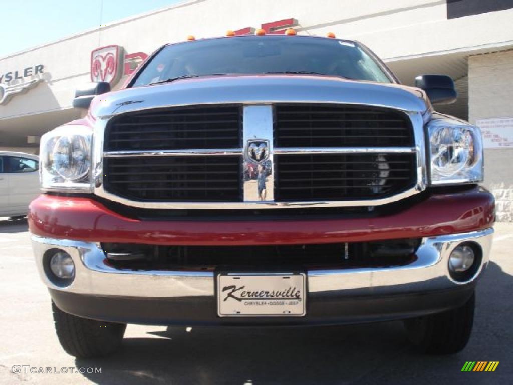 2007 Ram 3500 SLT Quad Cab 4x4 Dually - Inferno Red Crystal Pearl / Khaki photo #8