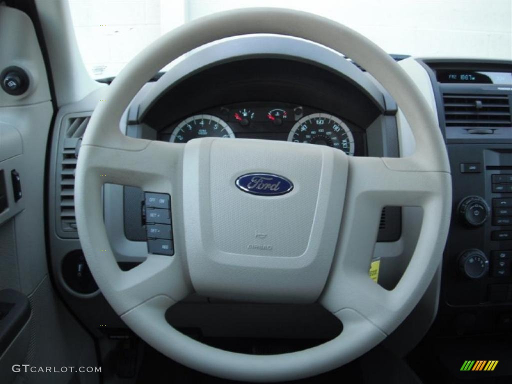 2011 Ford Escape XLS Stone Steering Wheel Photo #46175223