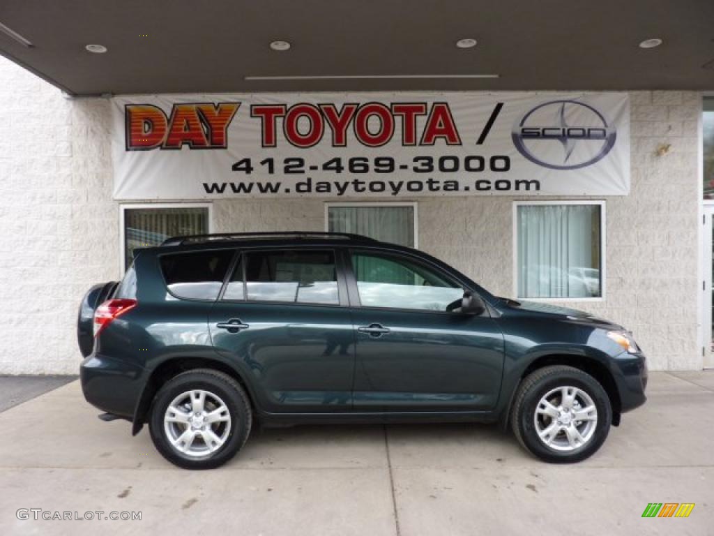 2011 RAV4 I4 4WD - Black Forest Metallic / Ash photo #1