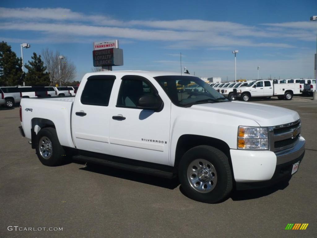 2008 Silverado 1500 LS Crew Cab 4x4 - Summit White / Dark Titanium photo #1