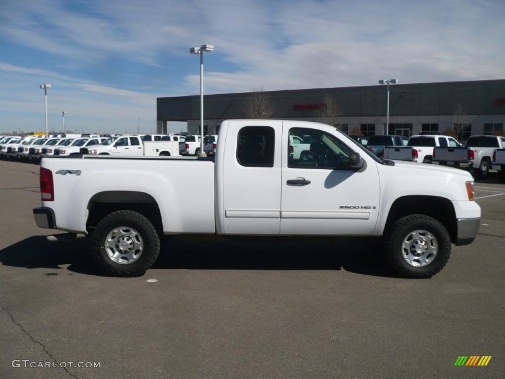 2007 Sierra 2500HD SLE Extended Cab 4x4 - Summit White / Ebony Black photo #3