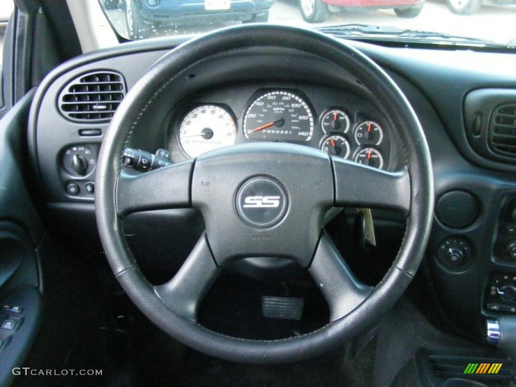 2008 Chevrolet TrailBlazer SS 4x4 Ebony Steering Wheel Photo #46182255