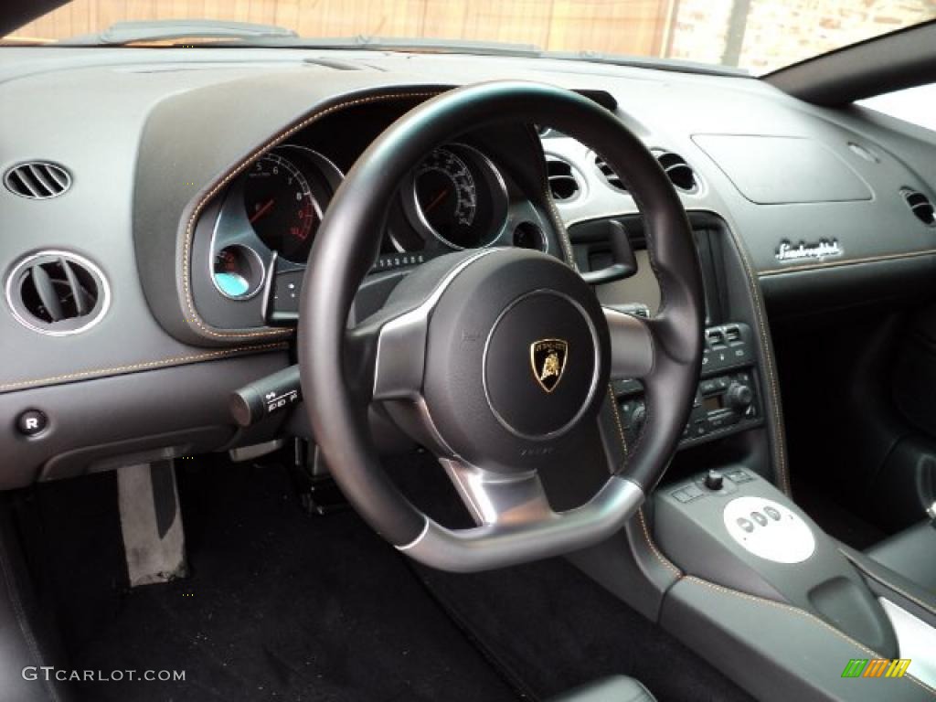 2008 Lamborghini Gallardo Coupe Black Steering Wheel Photo #46185858
