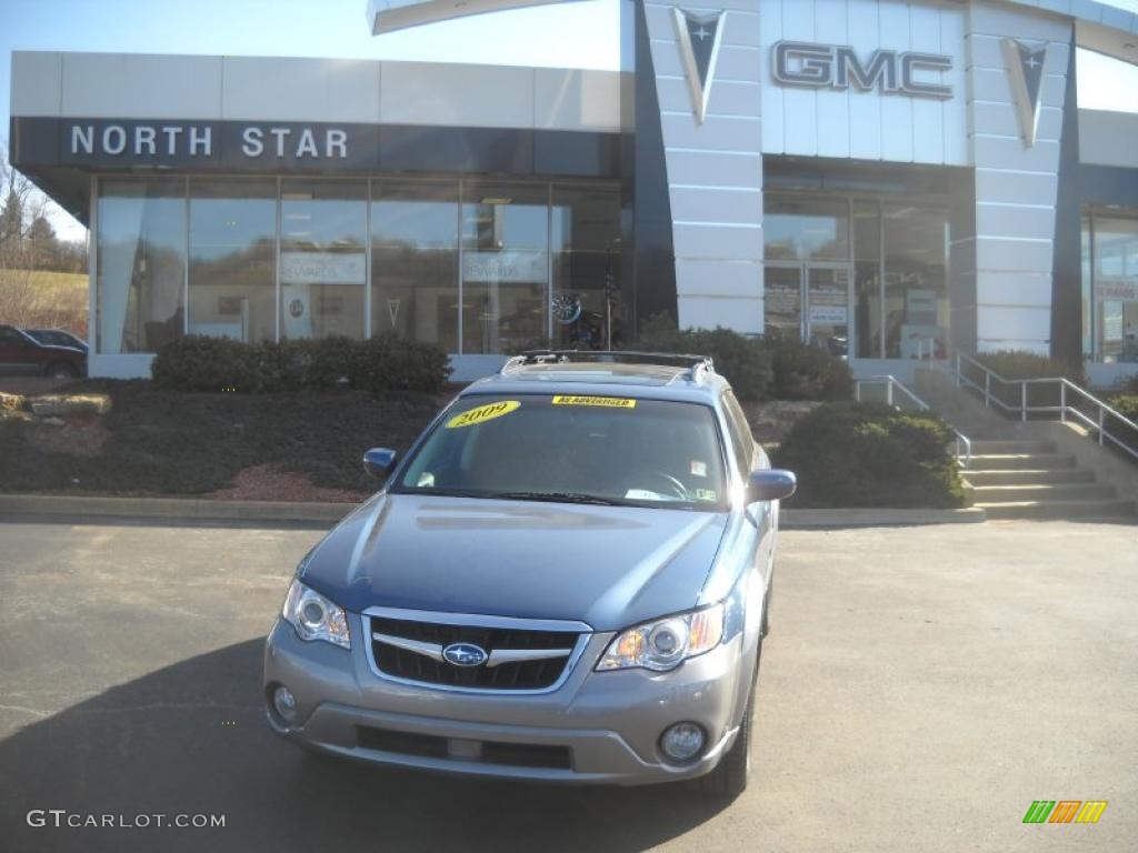 2009 Outback 2.5i Limited Wagon - Newport Blue Pearl / Off Black photo #1