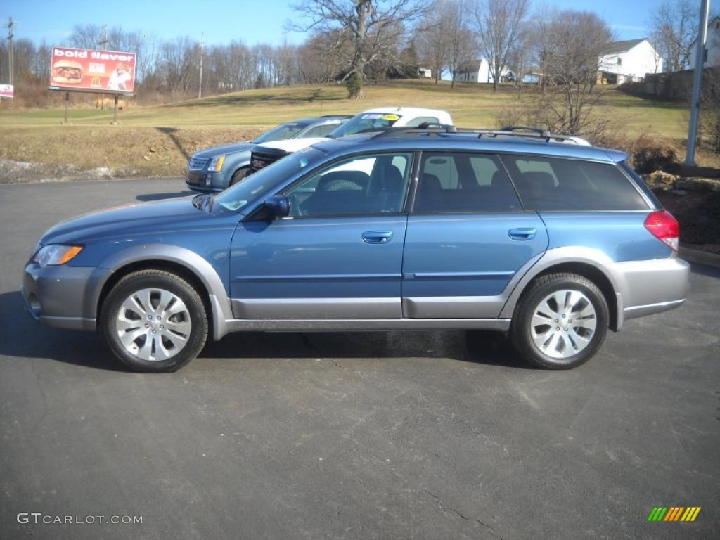2009 Outback 2.5i Limited Wagon - Newport Blue Pearl / Off Black photo #6
