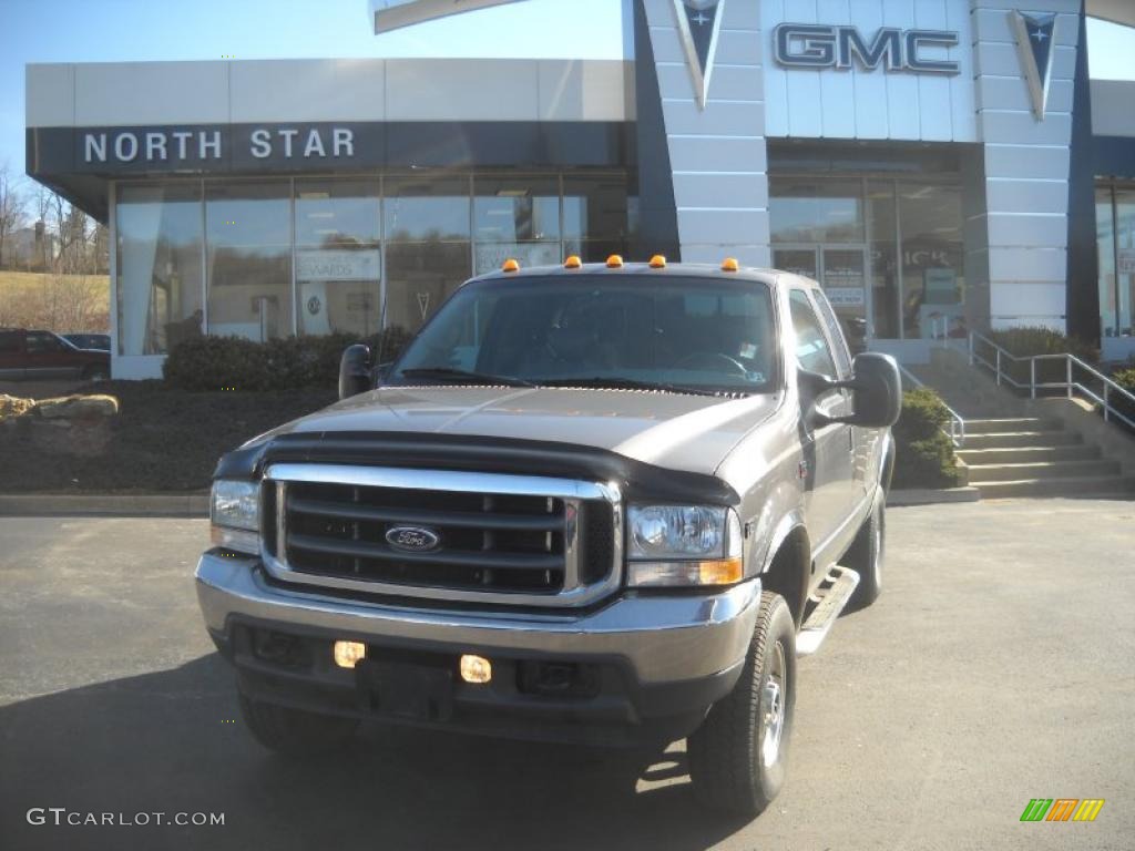 2002 F250 Super Duty Lariat SuperCab 4x4 - Dark Shadow Grey Metallic / Medium Flint photo #1