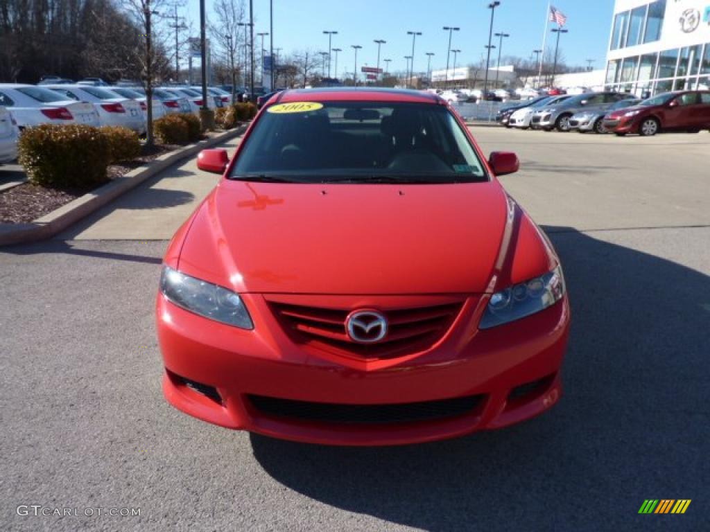 2005 MAZDA6 i Sport Hatchback - Volcanic Red / Black photo #6