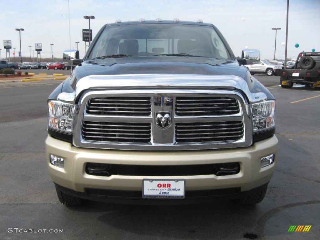 Brilliant Black Crystal Pearl 2011 Dodge Ram 2500 HD Laramie Longhorn Crew Cab 4x4 Exterior Photo #46192310