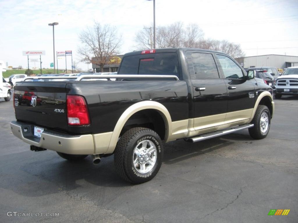 Brilliant Black Crystal Pearl 2011 Dodge Ram 2500 HD Laramie Longhorn Crew Cab 4x4 Exterior Photo #46192355