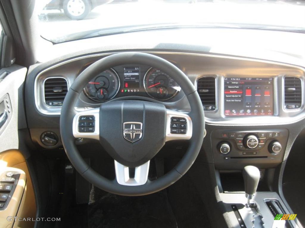 2011 Dodge Charger Rallye Plus Black/Tan Dashboard Photo #46192706