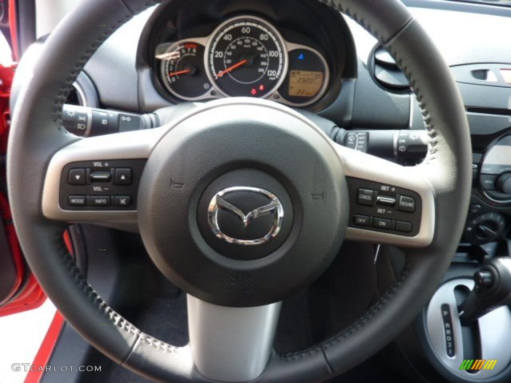 2011 Mazda MAZDA2 Touring Black Steering Wheel Photo #46194344
