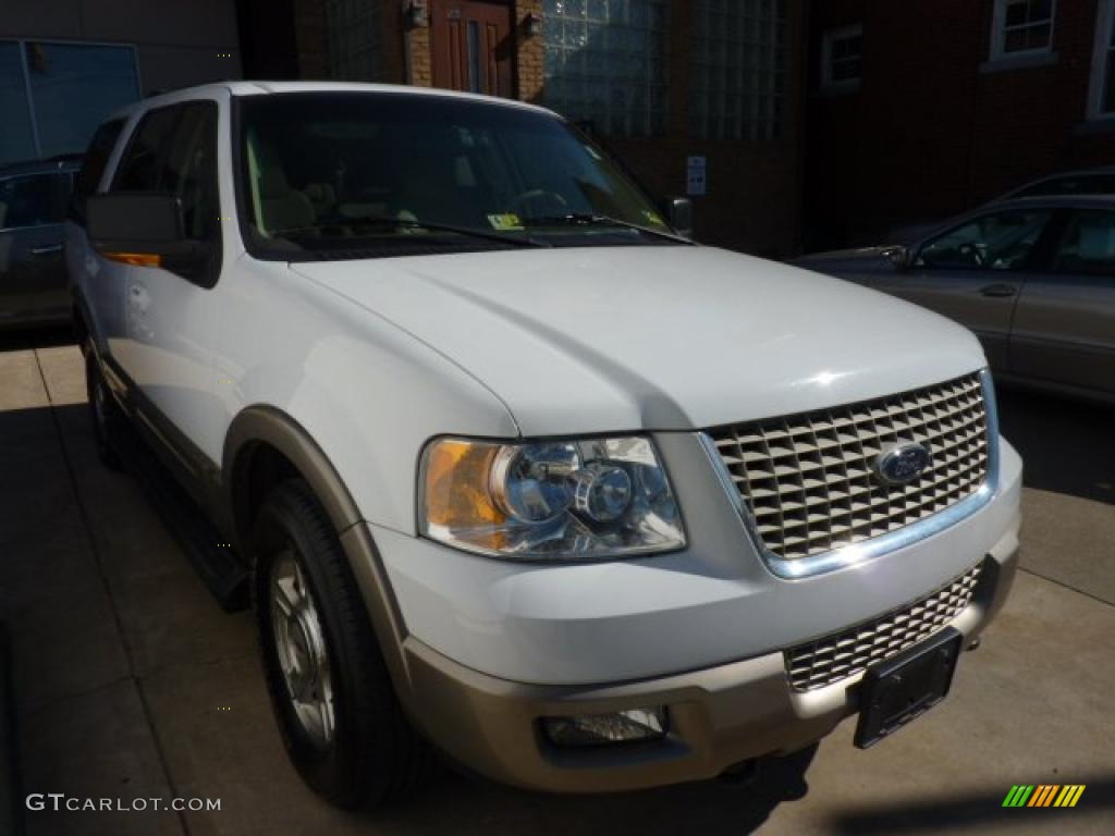 2003 Expedition Eddie Bauer 4x4 - Oxford White / Medium Parchment photo #5