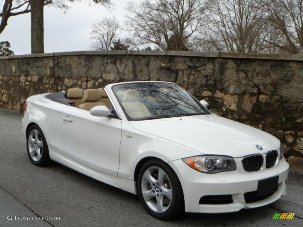 2008 1 Series 135i Convertible - Alpine White / Savanna Beige photo #1