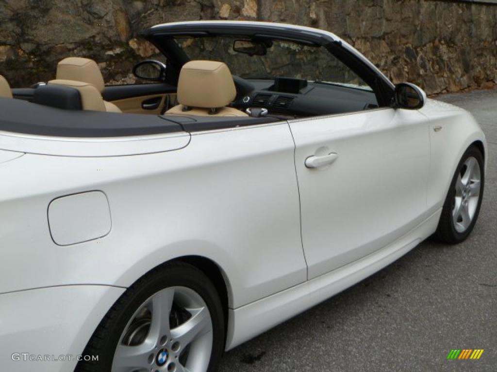 2008 1 Series 135i Convertible - Alpine White / Savanna Beige photo #16
