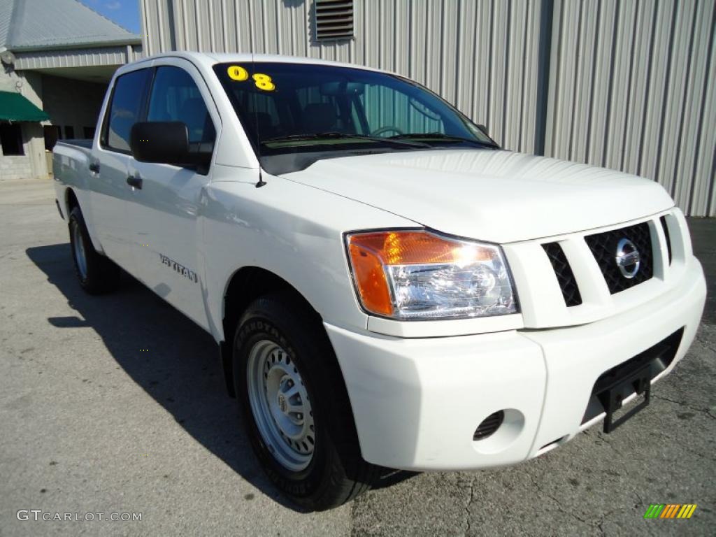 Blizzard White 2008 Nissan Titan XE Crew Cab Exterior Photo #46201256