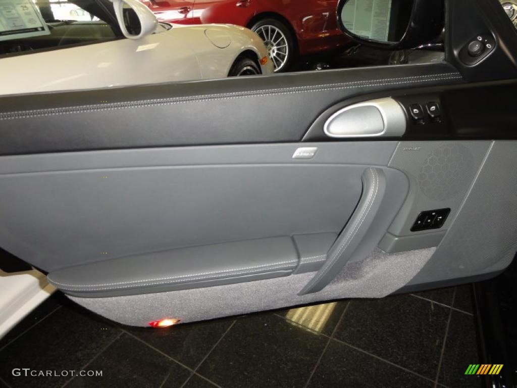 2011 Porsche 911 Turbo Coupe Black/Stone Grey Door Panel Photo #46208444