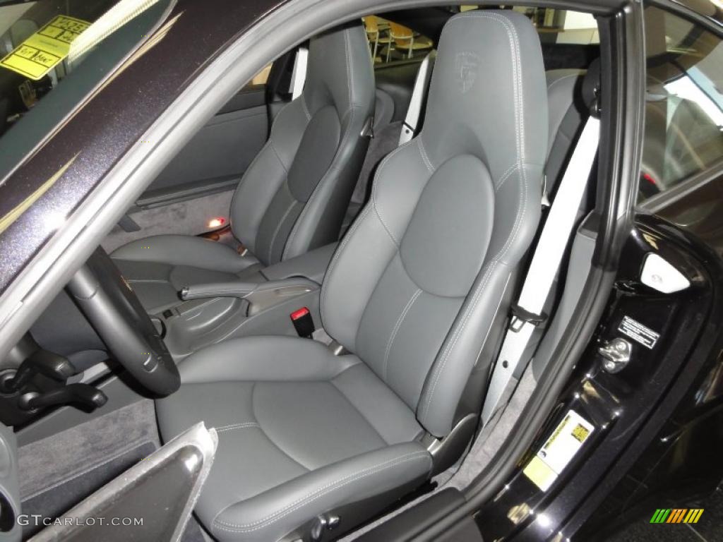 Black/Stone Grey Interior 2011 Porsche 911 Turbo Coupe Photo #46208474