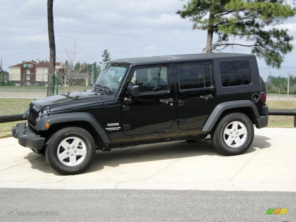 Black 2010 Jeep Wrangler Unlimited Sport Exterior Photo #46209668