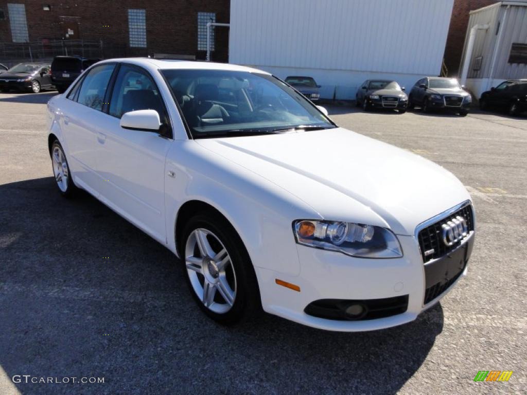 2008 A4 2.0T quattro S-Line Sedan - Ibis White / Black photo #4