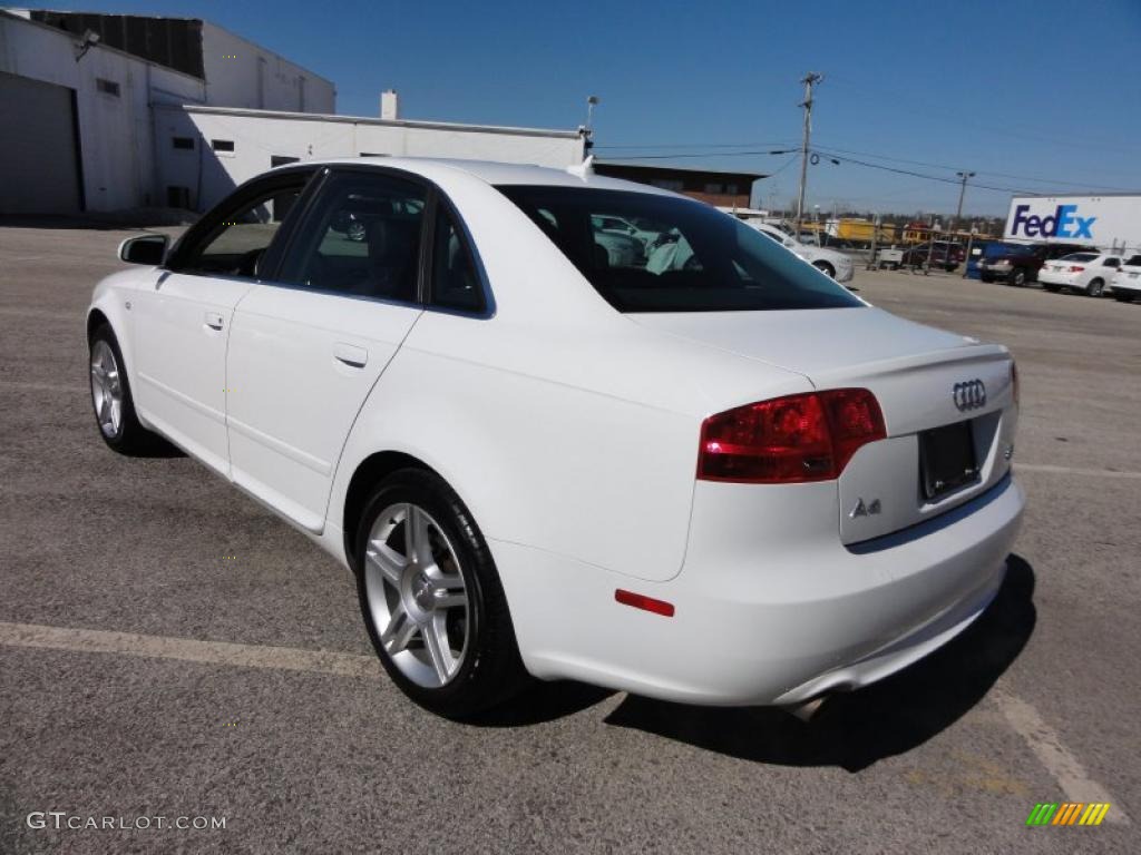 2008 A4 2.0T quattro S-Line Sedan - Ibis White / Black photo #10