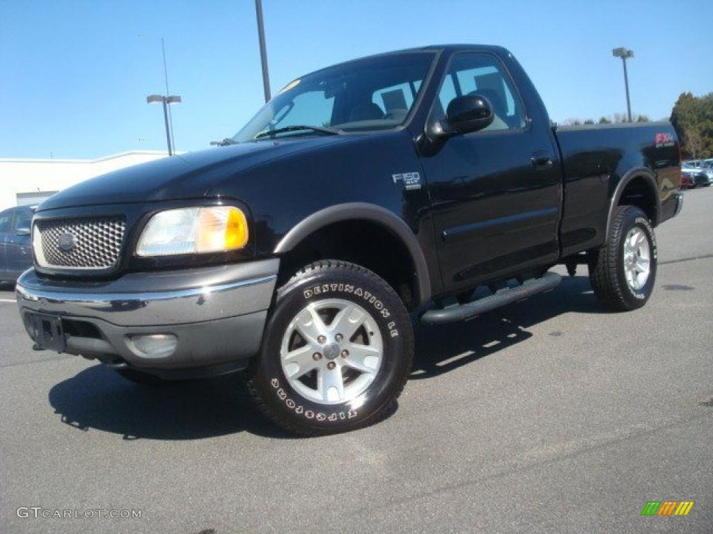 Black 2002 Ford F150 FX4 Regular Cab 4x4 Exterior Photo #46214969