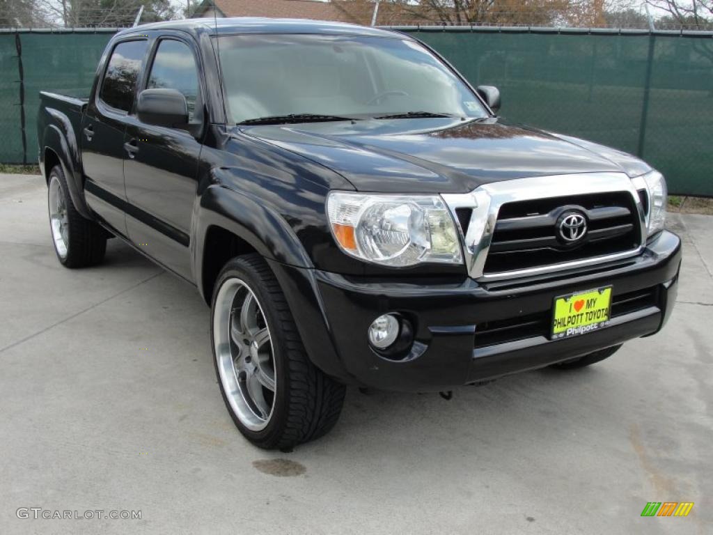 Black Sand Pearl 2007 Toyota Tacoma V6 SR5 PreRunner Double Cab Exterior Photo #46215227