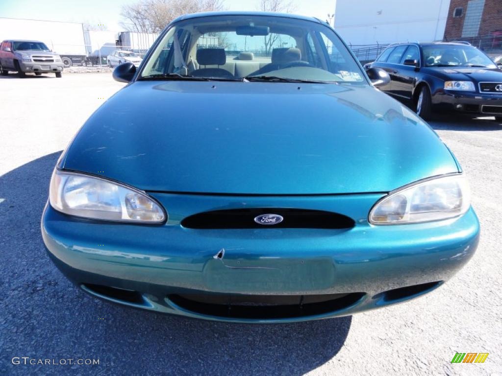 1998 Escort SE Sedan - Pacific Green Metallic / Beige photo #3