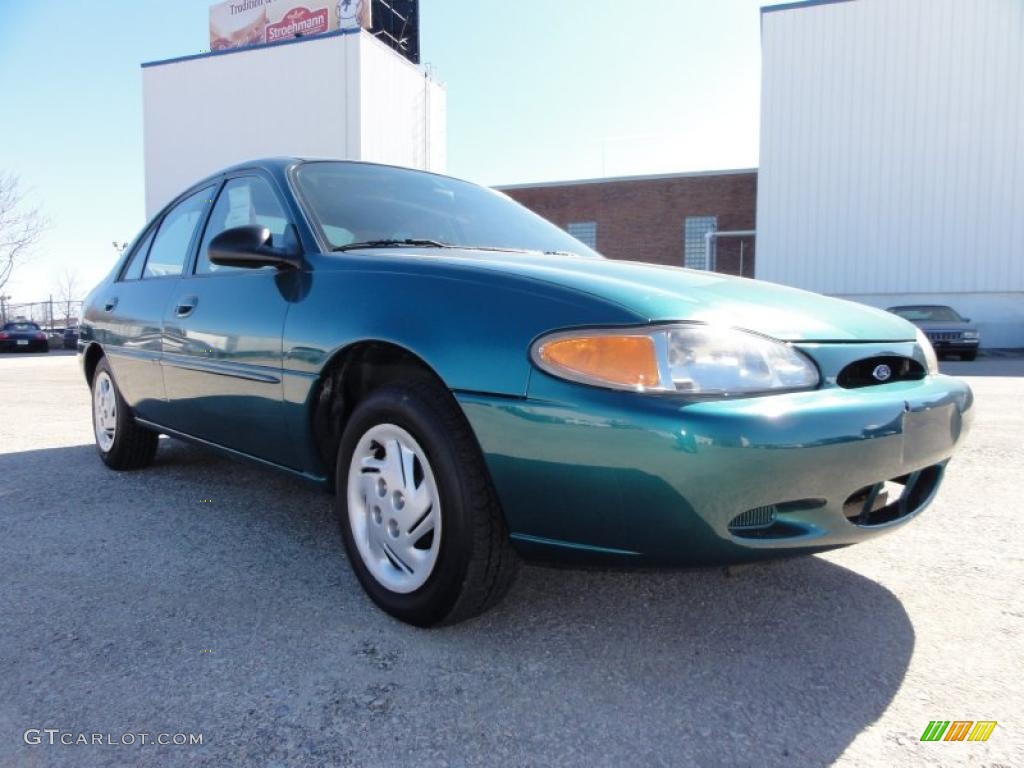 1998 Escort SE Sedan - Pacific Green Metallic / Beige photo #5