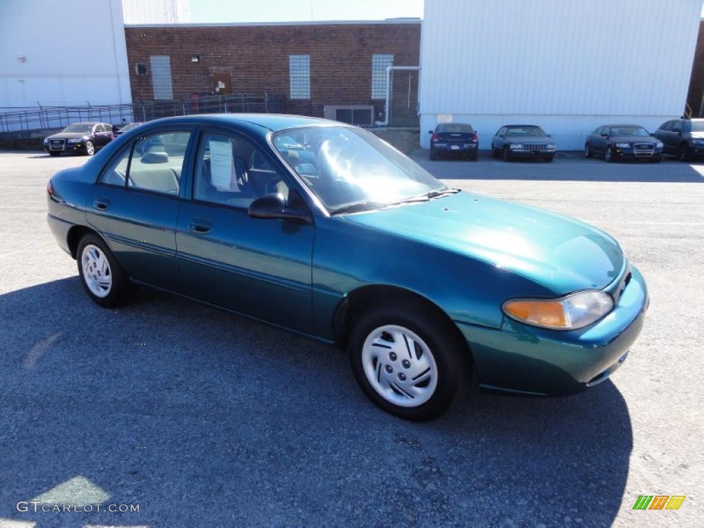 1998 Escort SE Sedan - Pacific Green Metallic / Beige photo #6