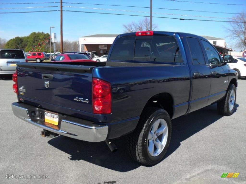 2008 Ram 1500 Big Horn Edition Quad Cab 4x4 - Patriot Blue Pearl / Medium Slate Gray photo #4