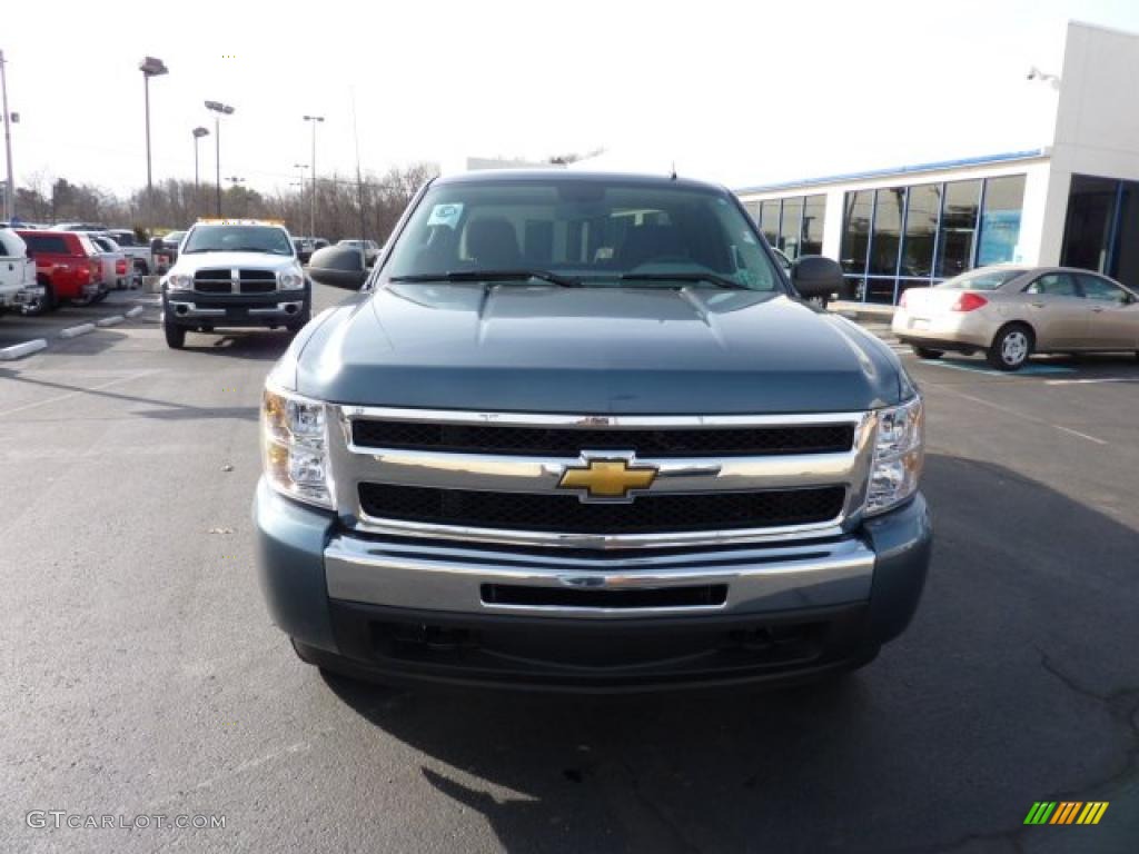 2011 Silverado 1500 LS Extended Cab 4x4 - Blue Granite Metallic / Dark Titanium photo #2