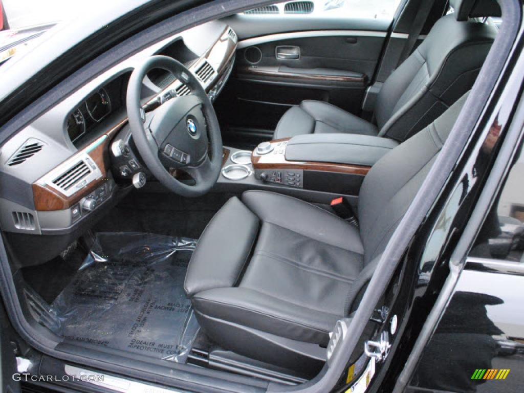 Black Interior 2008 BMW 7 Series 750Li Sedan Photo #46224455